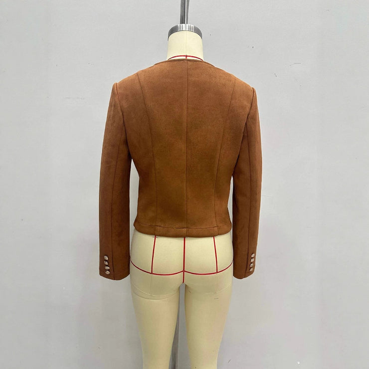 Single-breasted Short All-match New Suede Jacket
