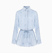 Blue Skirt Korean Striped Skirt
