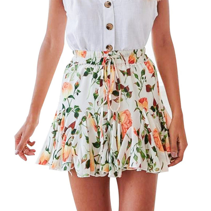 Holiday print skirt and skirt
