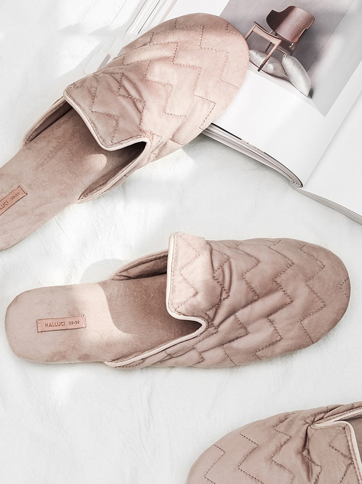 Embroidered Home Shoes Silent Antiskid Four Seasons Women&