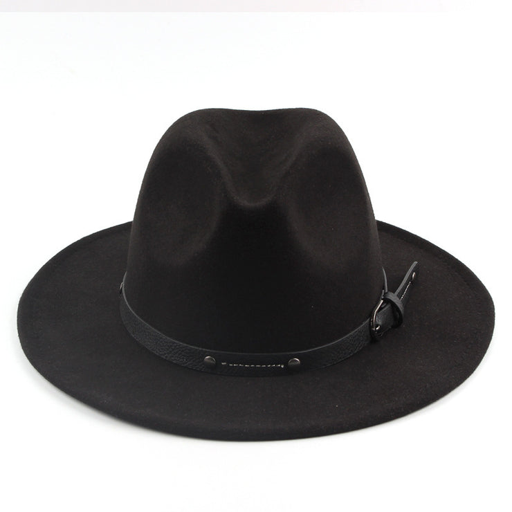 Flat Top Jazz Top Hat Men And Women British Woolen Hat