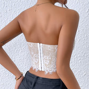 Sexy Lace Eye Curtain Flower High Sense Vest