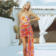 Sleeveless Printed Short Skirt Beach Skirt Dress Skirt