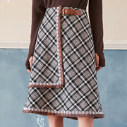 Fringed skirt A-line skirt