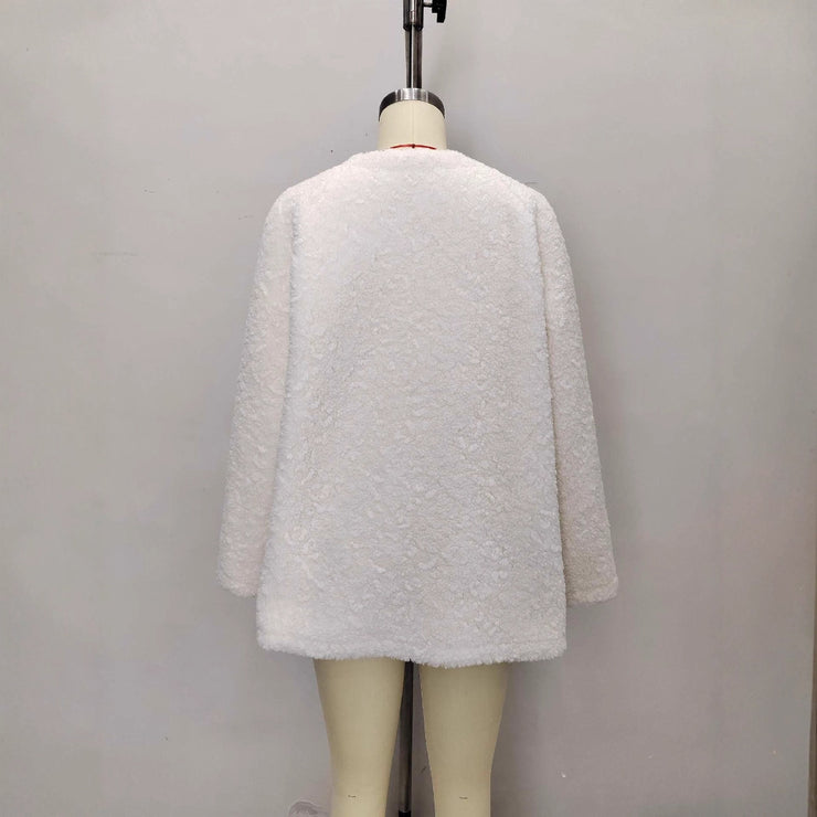 Fashionable Lamb Wool Velvet Padded Thickened Coat
