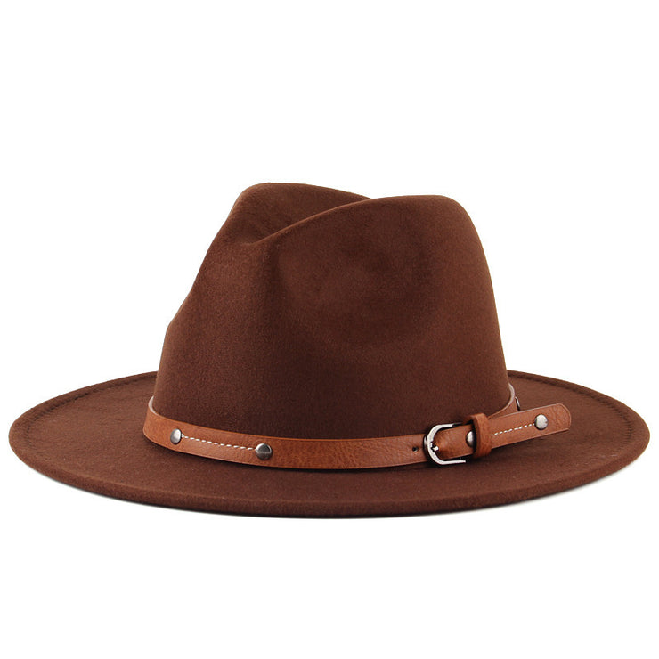 Flat Top Jazz Top Hat Men And Women British Woolen Hat