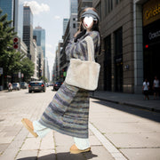 Retro Contrast Color Striped Hooded Sweater For Women
