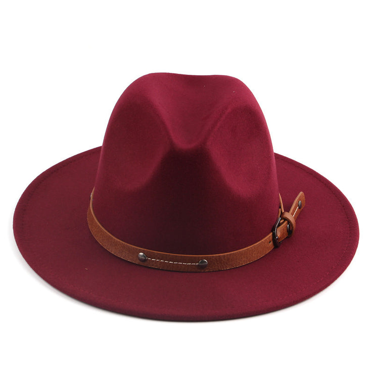 Flat Top Jazz Top Hat Men And Women British Woolen Hat