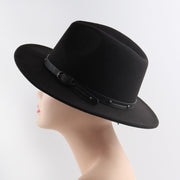 Flat Top Jazz Top Hat Men And Women British Woolen Hat