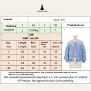 Washed Loose Round Neck Zipper Light Blue European And American Denim Jacket