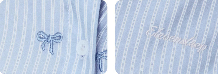Blue Skirt Korean Striped Skirt