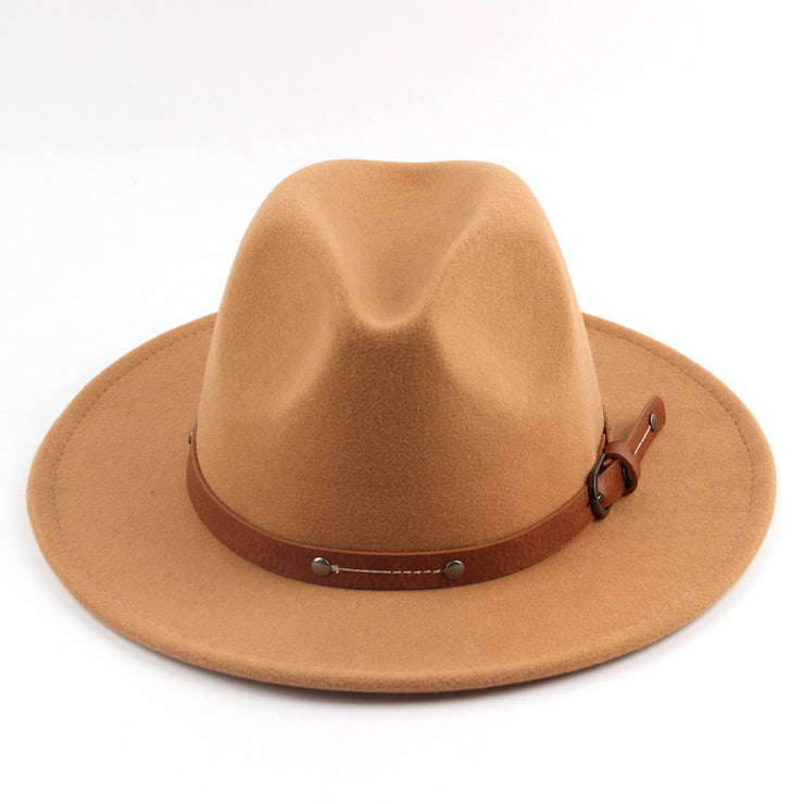 Flat Top Jazz Top Hat Men And Women British Woolen Hat