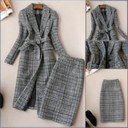 Check coat suit skirt skirt skirt