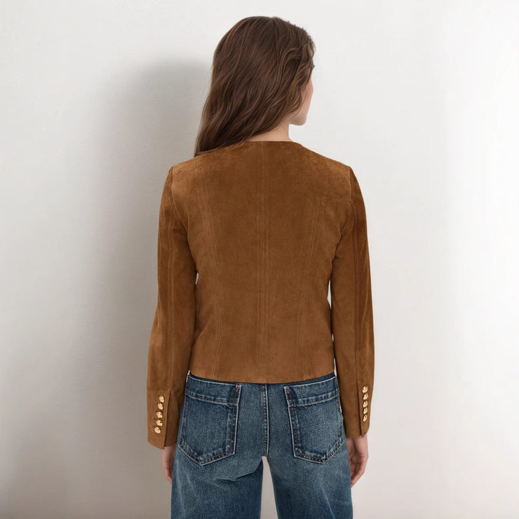 Single-breasted Short All-match New Suede Jacket