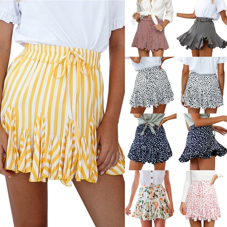 Holiday print skirt and skirt