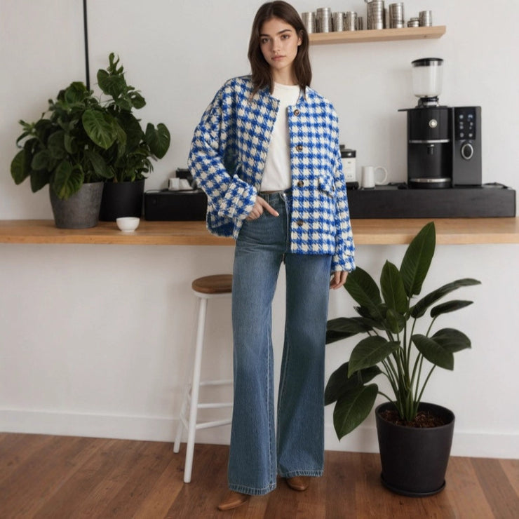 Loose Casual Fashion Plaid Women&