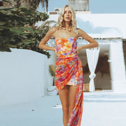 Sleeveless Printed Short Skirt Beach Skirt Dress Skirt