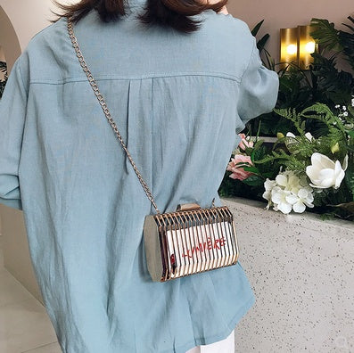 Ins Super Fire Small Bag Dinner Women S Bag New Metal Hollow