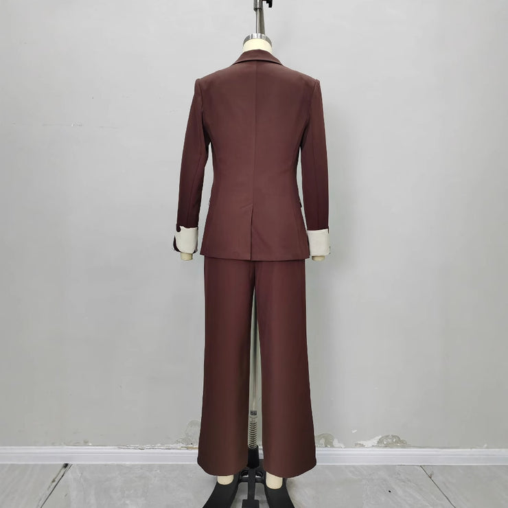Fashionable Dark Brown Slim-fit Women&