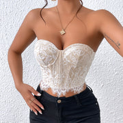 Sexy Lace Eye Curtain Flower High Sense Vest