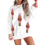 Autumn And Winter Sequin Embroidery Anime Round Neck Long Sleeve Loose Sweatshirt