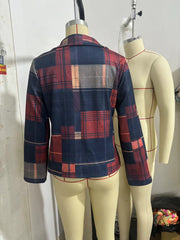 Plaid Retro Warm Coat Autumn And Winter Stand Collar