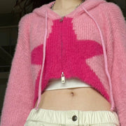 Women's European And American Short XINGX Hooded Knitted Jacket