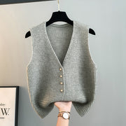 High Sense Classic Style Women's Clothing V-neck Knitted Cardigan Vest Vest Sweater