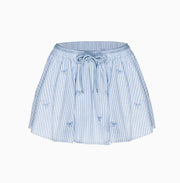 Blue Skirt Korean Striped Skirt