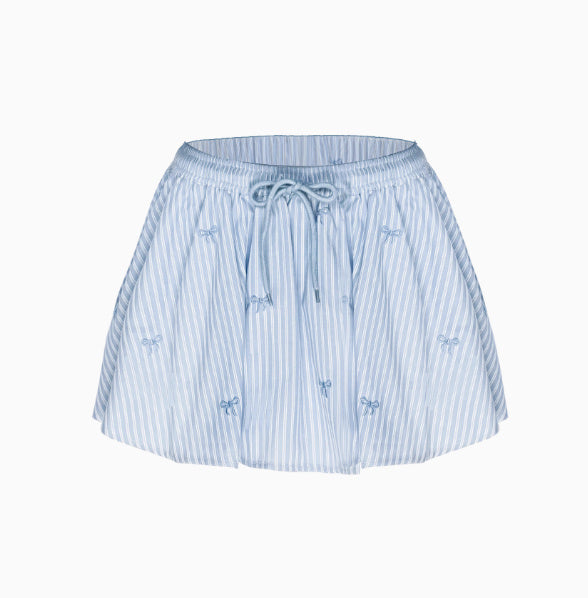 Blue Skirt Korean Striped Skirt