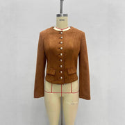 Single-breasted Short All-match New Suede Jacket