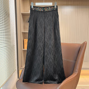Women's Loose All-match Retro Elastic Band High Waist Wide Leg Pants