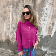 Tie Pocket Cardigan Single-breasted Mid-length Coat