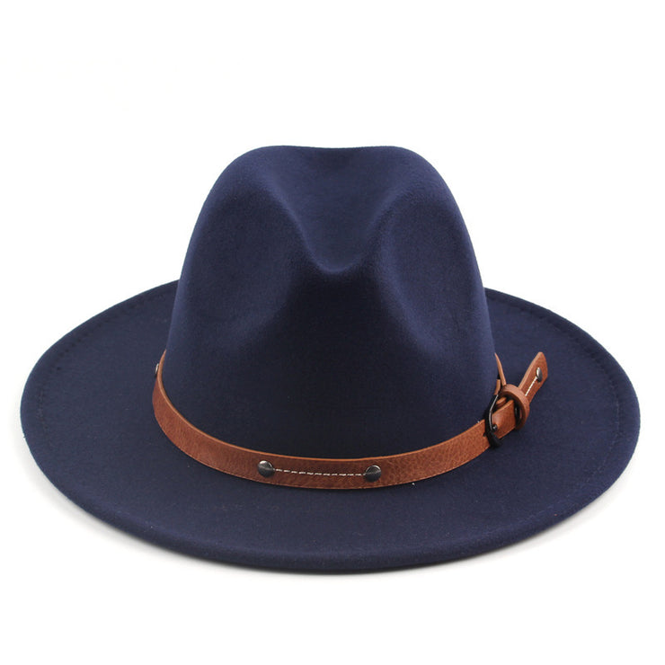 Flat Top Jazz Top Hat Men And Women British Woolen Hat
