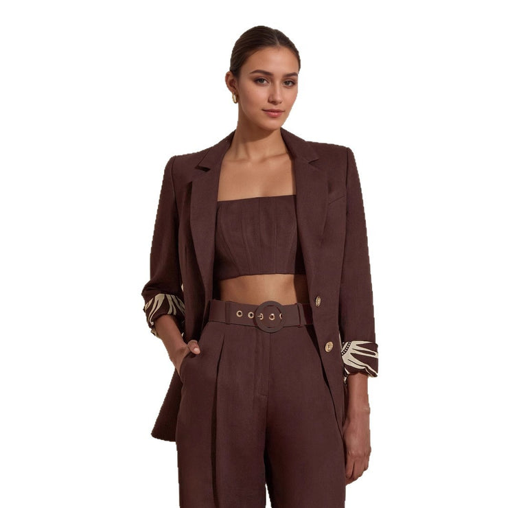 Fashionable Dark Brown Slim-fit Women&