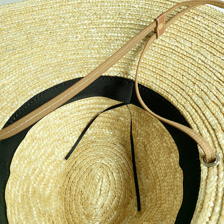 British Big Brim Jazz Straw Hat Women