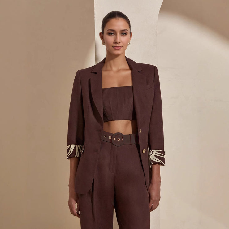 Fashionable Dark Brown Slim-fit Women&