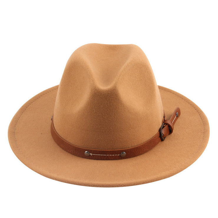 Flat Top Jazz Top Hat Men And Women British Woolen Hat