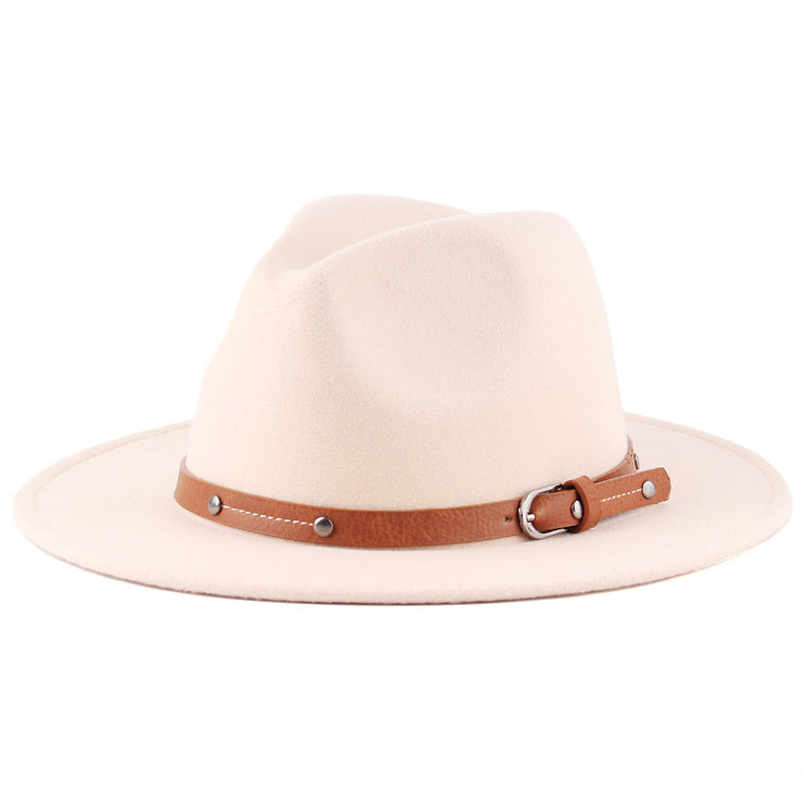 Flat Top Jazz Top Hat Men And Women British Woolen Hat