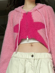 Women's European And American Short XINGX Hooded Knitted Jacket